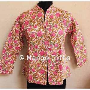 เสื้อแจ็คเก็ตผ้าฝ้ายพิมพ์ลายดอกไม้สีชมพูสำหรับผู้หญิง น้ำหนักเบา ใส่ได้สองด้าน แฟชั่นสำหรับฤดูใบไม้ผลิ - Product Image 3