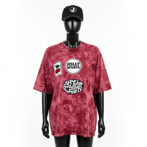 Chemise sans manches pour femmes, jersey de coton de luxe, lavage à l'acide, aspect vintage, teinte rouge foncé, broderie thermocollée, respirante - Product Image 6