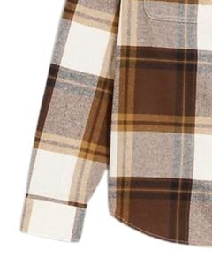 Camisa a cuadros personalizada para hombre, color marrón beige, manga larga, informal, de franela, suave, de algodón, para invierno, venta al por mayor - Product Image 5