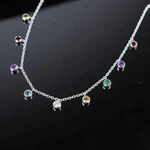 Collier de tennis en moissanite délicate Bijoux de mariage en forme de fleur Collier à chaîne en moissanite blanche Joli cadeau pour elle - Product Image 1