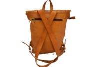Sac à dos pratique en cuir véritable tressé élégant Moroccan Soul Modèle 062 avec motif lettres, accessoires de voyage essentiels