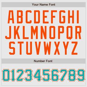 Custom White Aqua Pinstripe Aqua-Orange Auténtica camiseta de béisbol mangas raglán - Product Image 4