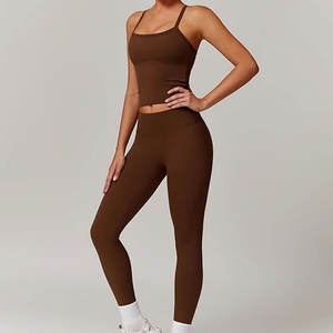 Ensemble de sport de yoga pour femmes écologique de haute qualité vêtements de sport en gros personnalisés avec short taille basse techniques lavées - Product Image 3
