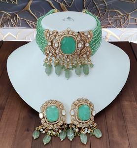 Premium lujoso Moissanite Polki Doublet piedra gargantilla collar conjunto diseño étnico tradicional Ideal para celebraciones especiales - Product Image 2