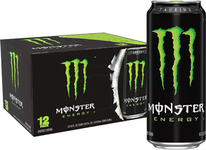 Bebida Energética Monsters Original Blanca Baja en Carbohidratos con Ginkgo, Carbonato y Taurina, 16 Onzas Líquidas, Caja a Granel de 4/12 Paquetes - Product Image 5