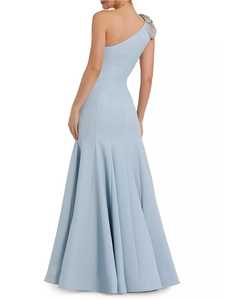 Lujoso bordado con diamantes de imitación Maxi A-Line vestido de graduación formal para mujer vestido de noche de encaje sin mangas con tela de tul - Product Image 5