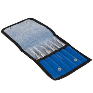 Juego de pinzas para pestañas de salón, estuche con bolsa, conjunto de 6 piezas, pinzas para pestañas, funda de calidad Premium, Logo personalizado - Product Image 2