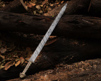 Vente en gros d'épées vikings Ragnar Lothbrok faites à la main, épée du roi Ragnar, épée de sorcier médiévale, épée antique avec fourreau en cuir