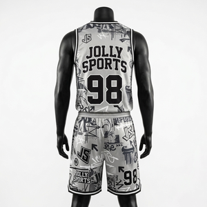 Conjunto de pantalones cortos de malla de poliéster transpirable premium, blanco y negro con rayas acanaladas, cuello en V, paneles y logotipo personalizado para hombre. - Product Image 4