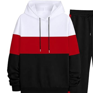 Survêtement deux pièces pour homme avec logo personnalisé, respirant, streetwear d'hiver, grande taille, 100% coton, vêtements de sport - Product Image 5