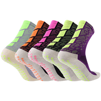 Chaussettes de football personnalisées à grip, en Spandex/Polyester/Coton, pour hommes, avec motif automne, pour le sport et le football
