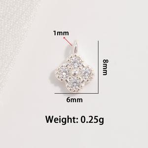 GP จี้ห้อยรูปใบโคลเวอร์สี่แฉก S925เงินสเตอร์ลิง CZ เชื่อมต่อแบบฝังฝังเพชรแบบถาวรเครื่องประดับขายส่ง - Product Image 4