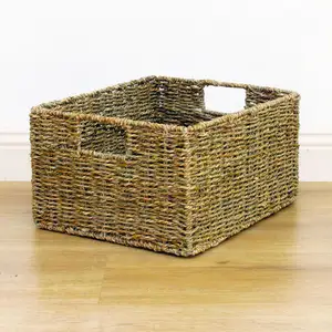 VINACAMON Supplier Making woven basket for plants Jute Spliced Seagrass Cotton Rope Plant Basket Modern Woven Storage Basket