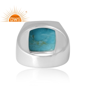 Nouveau modèle Design en argent sterling naturel Kingman Turquoise bague en pierres précieuses Design personnalisé fabricant de bijoux - Product Image 2