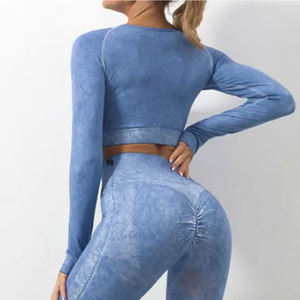 เลกกิ้งเล่นโยคะทำจากโพลีเอสเตอร์เอวกลางเข้ารูปแบบปรับแต่งได้สำหรับผู้หญิง - Product Image 3