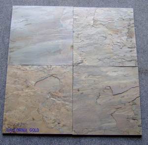 Carreaux de sol muraux en ardoise dorée de Californie indienne de haute qualité, design moderne et durable pour l'intérieur et l'extérieur des hôtels à surface divisée - Product Image 4