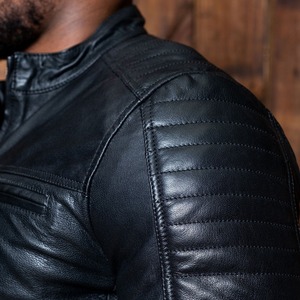 Hombres 2024 Casual Empalmado 2024 Chaqueta de cuero personalizada Hombres Otoño Chaqueta de moda - Product Image 6