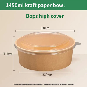 Benutzer definierte Druckpapier Lunch <span class=keywords><strong>Bowl</strong></span> Einweg 24 Unzen Suppen schalen Lebensmittel Kraft papier Salats ch üsseln mit Deckel - Product Image 5