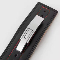Cinturones de levantamiento de pesas unisex de alta calidad, personalizados, de cuero vacuno, transpirables, antideslizantes, con hebilla de soporte lumbar y palanca de repuesto para levantamiento de pesas.