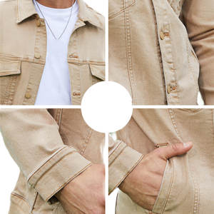 แจ็กเก็ตผ้าเดนิมสไตล์วินเทจสำหรับผู้ชายเสื้อแจ็กเก็ตยีนส์แนวสตรีทแบบกำหนดเอง - Product Image 5