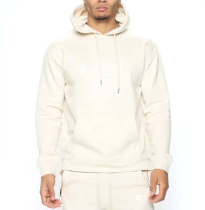 Cómodo transpirable lavado ácido invierno hombres chándales ropa de calle sostenible logotipo personalizado algodón polar Sudadera con capucha conjunto - Product Image 1