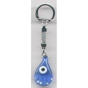 Porte-clés yeux maléfiques en verre 9x3 cm Accessoire décoratif unique et élégant - Product Image 1