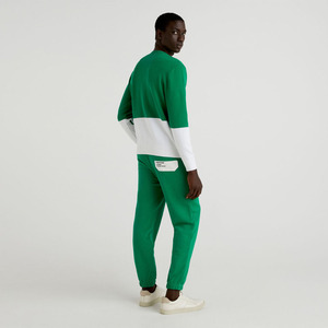 Fabriqué en usine hommes 300 GSM polaire Jogging pantalons de survêtement vert uni Style décontracté pantalon bas quantité minimale de commande à vendre - Product Image 3