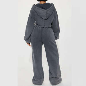 Conjunto Deportivo de Dos Piezas para Mujer, Sudadera Corta con Cremallera Completa, Ligero, Cómodo, Informal, Transpirable - Product Image 2