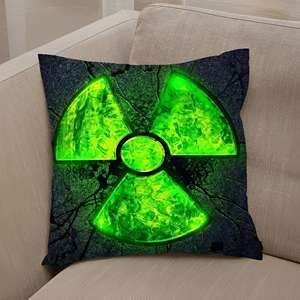 Impression abstraite sur le thème de la prévention nucléaire - Coussin imprimé pour la décoration moderne de la maison, 8"x8" - 20x20 cm - Product Image 3
