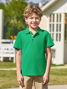 Polo pour enfants garçons de couleur unie 100% coton pour enfants T-shirt à manches courtes pour enfants Vente en gros OEM - Product Image 2