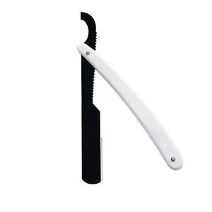 Professional <b>Single</b> <b>Blade</b> Stainless Steel Straight Edge Barber <b>Razor</b> with Wooden Handle Folding Beard Shaving for Salon Use - Product Image 1