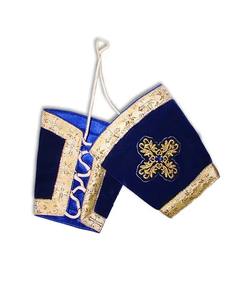 Regalia Lodge Craft Officers Regalia Cuffs Gauntlets Masonic Regalia Gauntlet Cuffs con flecos plateados Bordado personalizado y Col - Product Image 3