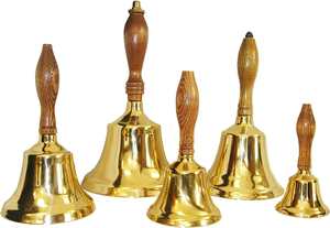 Campana Náutica Antigua de Latón Macizo con Mango de Madera Nueva - Product Image 4