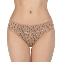 Culotte de bikini pour femme en tissu tricoté doux, respirant, extensible, maintien sûr, taille mi-haute, usage quotidien, imprimé lisse, dentelle