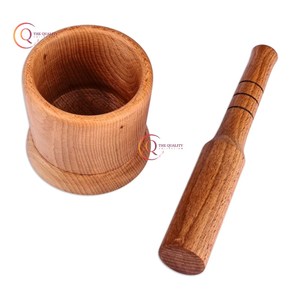 Mortero de madera de moda y herramienta hecha a mano de madera Natural para molinillo de cocina y trituradora de especias de hierbas medicinales a precio atractivo - Product Image 3