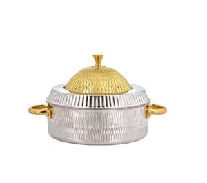 Ollas calientes de metal Acabado en oro Maravillosas ollas calientes de comida hechas a mano Cazuela Ollas de almacenamiento de alimentos de lujo a un precio razonable - Product Image 6