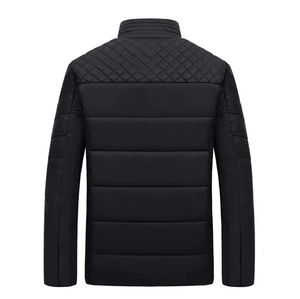 Blouson matelassé léger pour homme pour l'hiver, par temps froid, avec col montant, fermeture éclair intégrale, logo, blouson matelassé pour homme - Product Image 2
