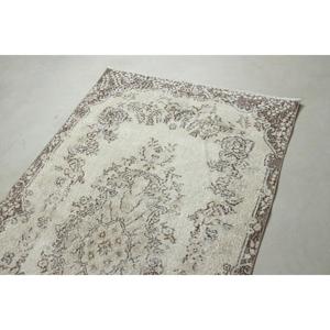 Turkish Vintage Rug 3.7x6.8 ft (114x208 cm), <b>Brown</b> Camouflage <b>Wool</b> Rug - Product Image 5
