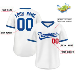 Suministro directo de fábrica, camiseta de béisbol personalizada de alta calidad, uniforme, camisetas transpirables en blanco con cuello en V, camiseta de béisbol al por mayor - Product Image 2
