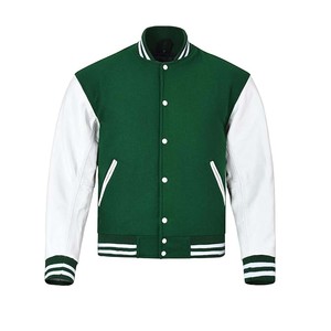 Super Calidad Algodón chenilla bordado béisbol bombardero motocicleta cuero Varsity chaqueta - Product Image 2