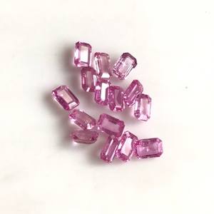 พลอยไพลินสีชมพูธรรมชาติทรงแปดเหลี่ยมเจียระไน ขนาด 3 มม.-18 มม. ผ่านการรับรองจากผู้ตรวจสอบบุคคล  ผ่านการเคลือบแว็กซ์/น้ำมัน  ขายส่งสำหรับทำเครื่องประดับ - Product Image 3