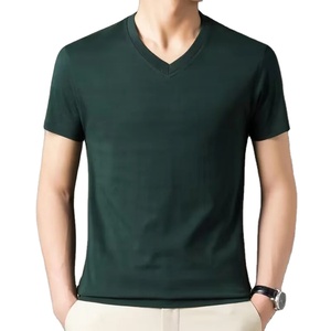 Camiseta con logotipo personalizado/diseño Camiseta de manga corta con cuello en V de algodón puro para hombres y mujeres - Product Image 1