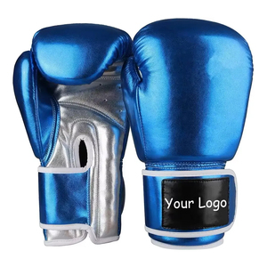 Guantes de Boxeo de Entrenamiento para Niños, Dedos Completos, Azul/Plateado, Material PU, Personalizables para Clubes de Gimnasio en Europa - Product Image 1