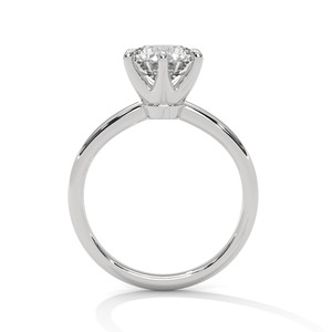 2.0ct Round Brilliant Cut CZ <b>Solitaire</b> <b>Ring</b> 925 Sterling <b>Silver</b> Classic Engagement Band - Product Image 5
