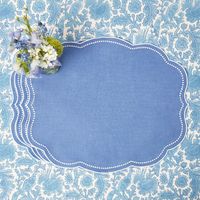 Sets de table en lin classiques faits à la main de qualité supérieure, broderie personnalisée, couleur durable, emballage en carton pour table à manger