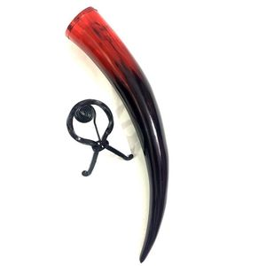 Corne naturelle polie avec support Dragon Gravé Agate Corne à boire Cadeau de Noël et du Nouvel An avec style Viking BY HF CRAFTS - Product Image 4