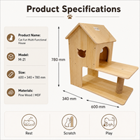 Arbre à chat de luxe en bois durable et écologique, grand format, avec griffoir et plateforme de observation pour chats d'intérieur, personnalisable OEM