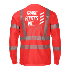 ชุดงานอุตสาหกรรมหนักเสื้อแบบติดกระดุมทำจากโพลีเอสเตอร์สวมใส่สบายคอลูกเรือกันน้ำสะท้อนแสงอันซีคลาส1ปลอดภัย - Product Image 3