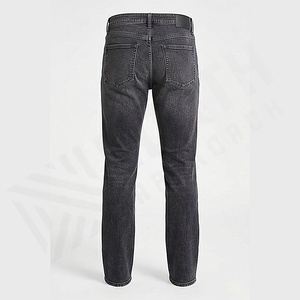 Pantalones Vaqueros de Mezclilla Ajustados con Bordado Desgastado y Color Desteñido Personalizados al por Mayor para Hombre, Estilo Urbano, Ajustados, con Pedrería, Personalizados al por Mayor - Product Image 2