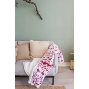 Coperta in pile corallo Hobborn RPET per Natale, gadget ecologici - Product Image 5